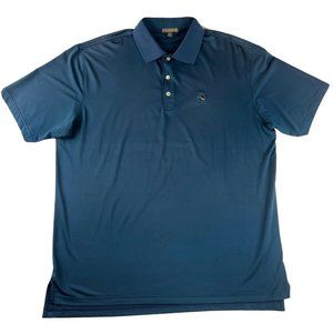 Peter Millar Summer Comfort Polo Shirt Men's XL Golf Blue Solid Breathable